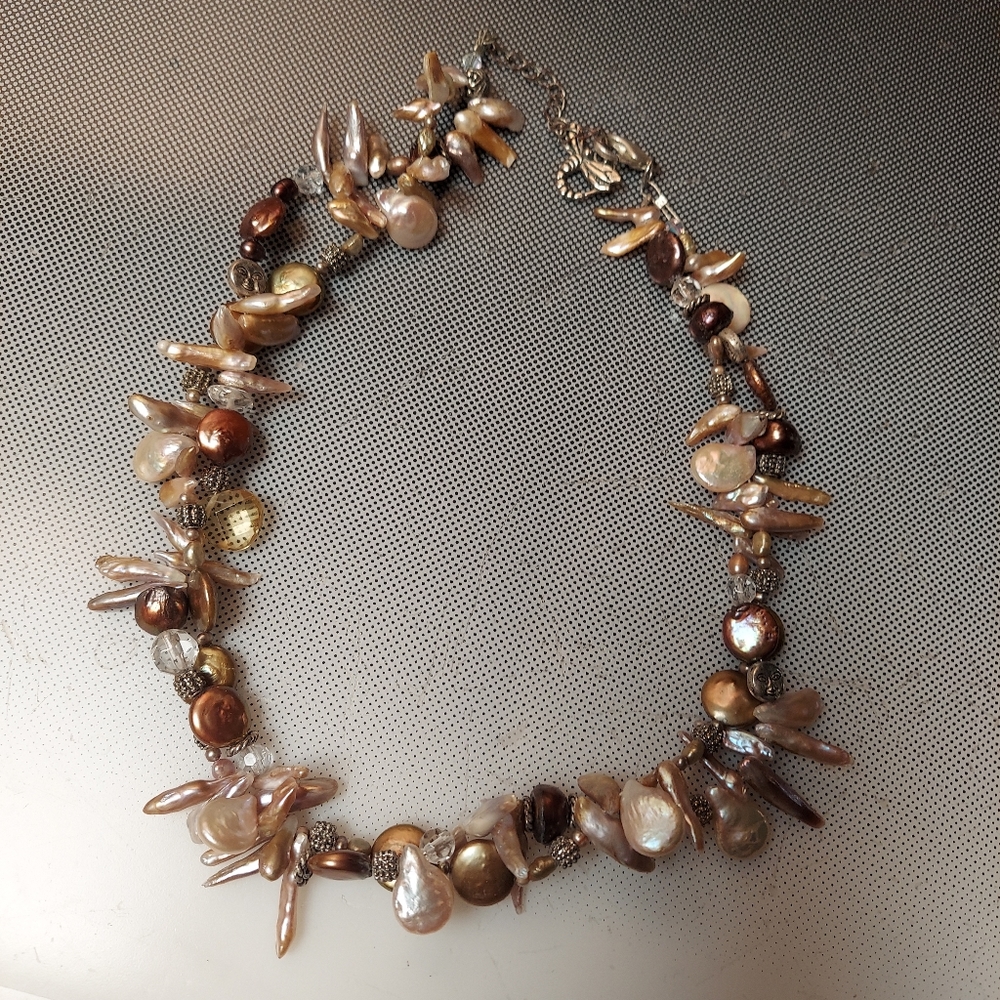 PEARLS FOR 2026 Beautiful Boho pearls twisted necklace whites creams beige brown